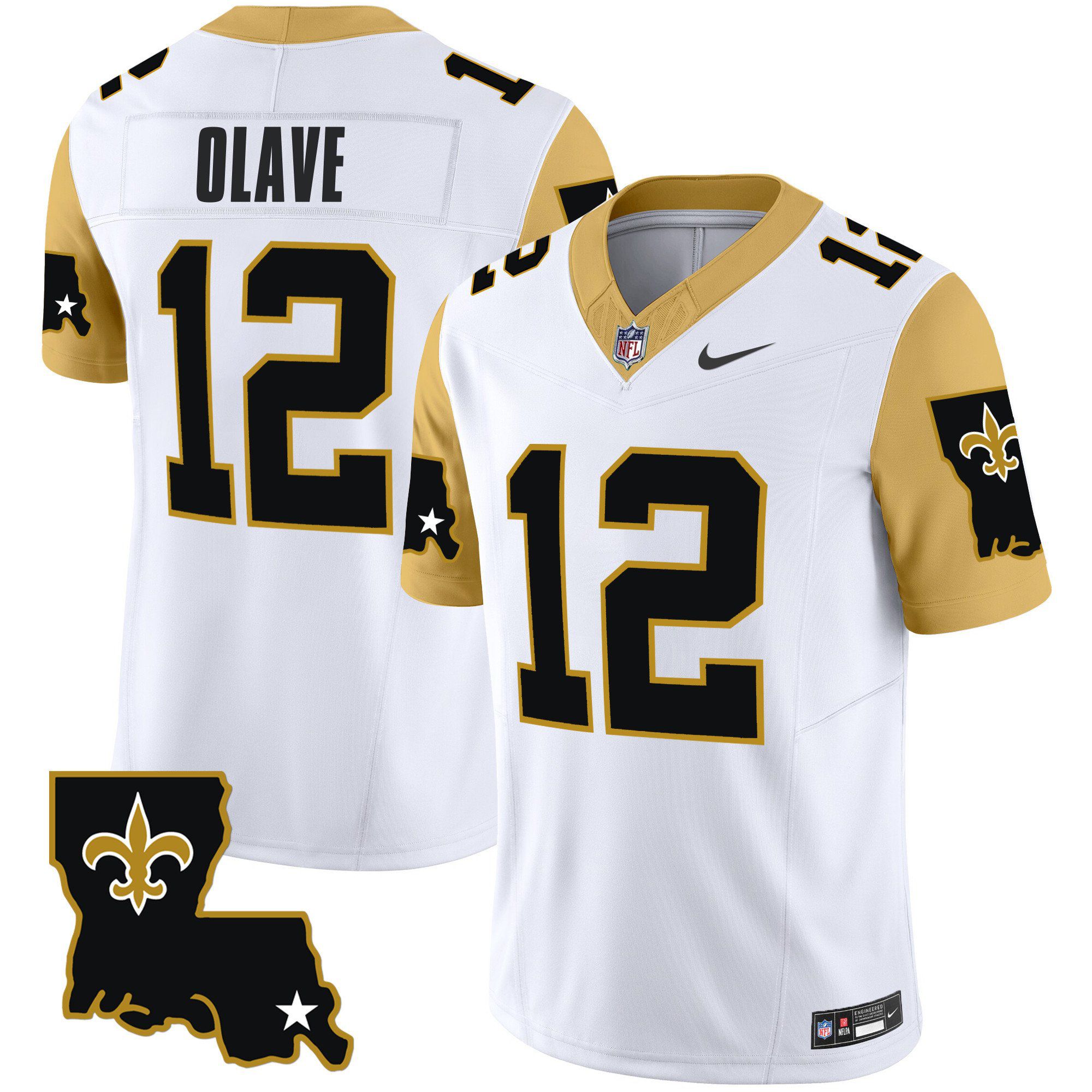 Men New Orleans Saints #12 Olave White 2024 Nike 1987 Legacy Vapor Limited NFL Jersey